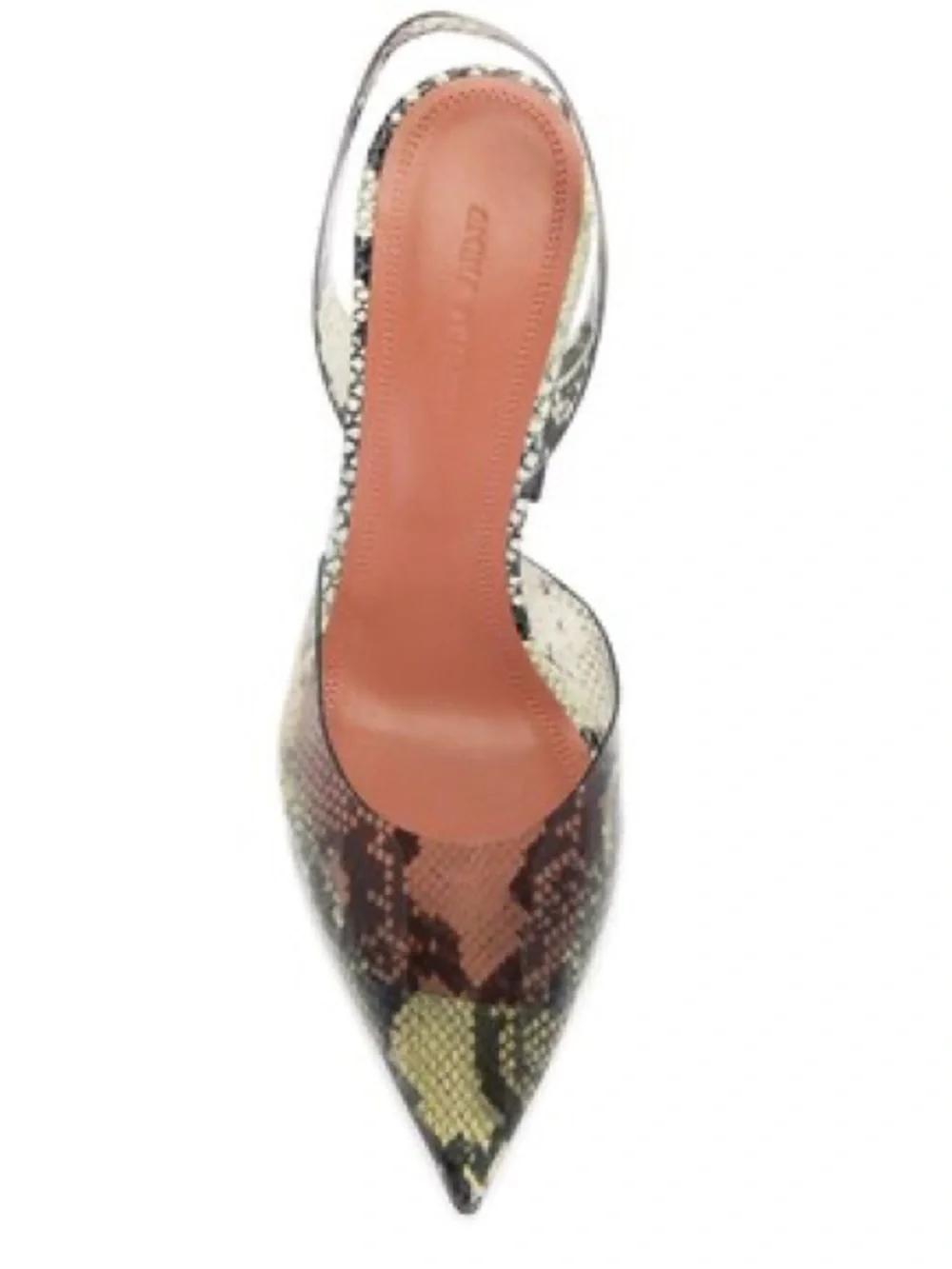 Amina Muaddi Holli Glass 95 Slingback Pumps Snake Print  SZ 36 US 6 - Picture 3 of 16